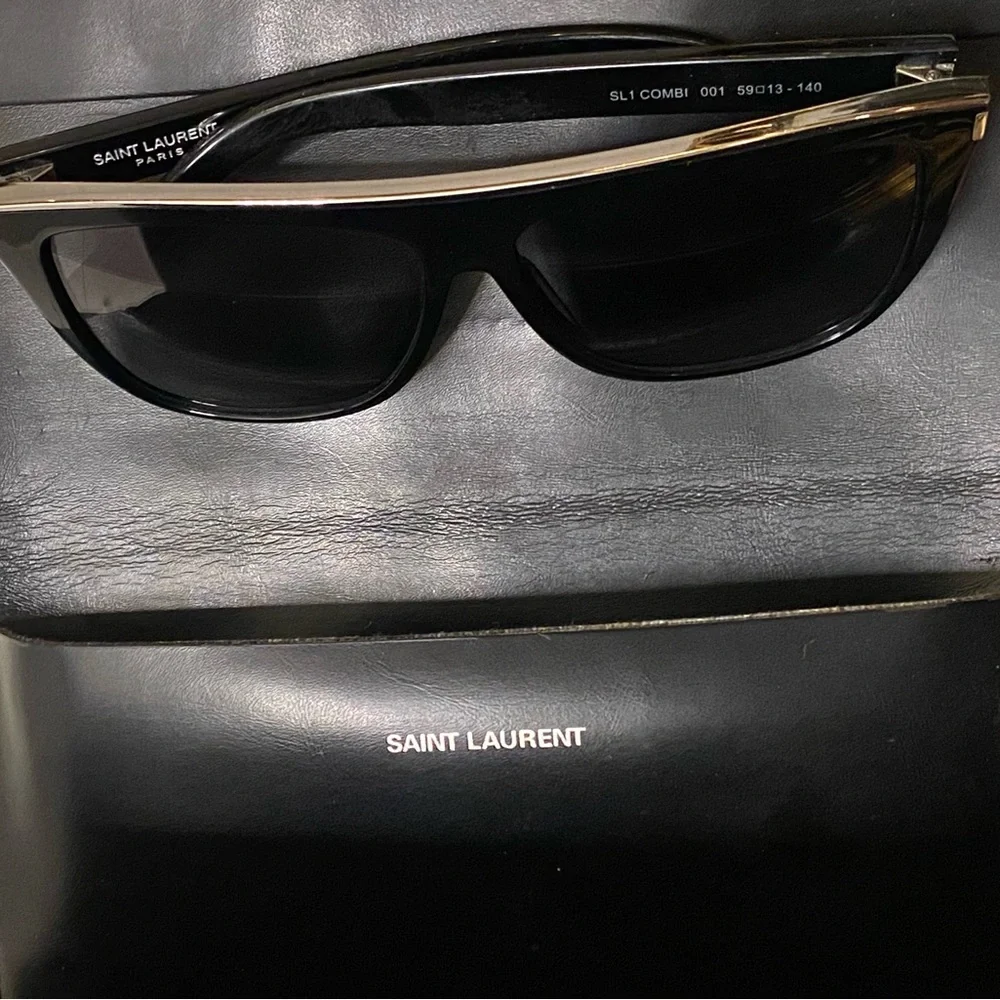 Saint Laurent Eyewear metallic bar sunglasses